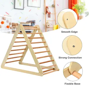 Costway Wooden Foldable Triangle Climber Step Training Ladder Pikler Toddler With Ramp