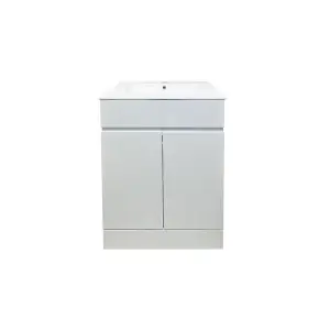 600mm Atlantic Bathroom Waterproof Vanity Unit & Ceramic Basin - White