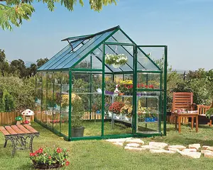 Greenhouse Hybrid 6 x 8 - Polycarbonate - L247 x W185 x H208 cm - Green