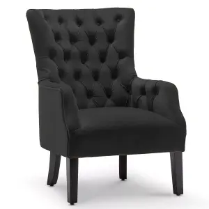 Velvet Black Gabriella Accent Chair