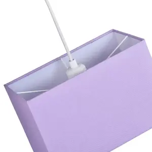 Contemporary and Stylish Soft Lilac Linen Fabric Rectangular Lamp Shade