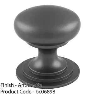 Victorian Tiered Door Knob - 38mm Anthracite Grey Cabinet Pull Handle Round Rose