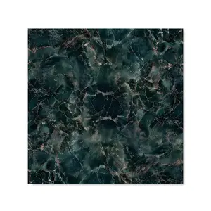 Dark Green Quartz Effect Premium Glass Kitchen Splashback W600mm x H750mm