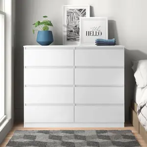 Braunstein 8 Drawer Chest Of Drawers White