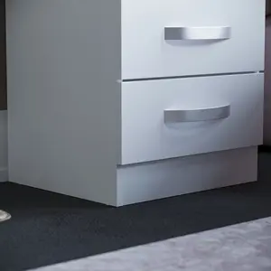 Arkadij 3 Drawer Fronts Bedside Table White