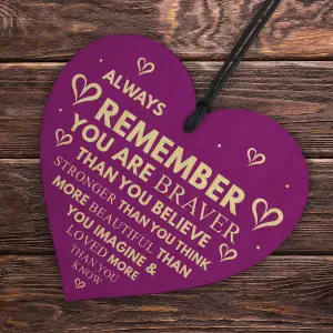 Red Ocean Always Remember Loved More Than You Know Handmade Wooden Hanging Heart Plaque Sign Gift for Your Best Friendship Friend