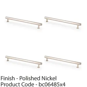 4 PACK - Industrial Hex T Bar Pull Handle - Polished Nickel 224mm Centres Kitchen Cabinet