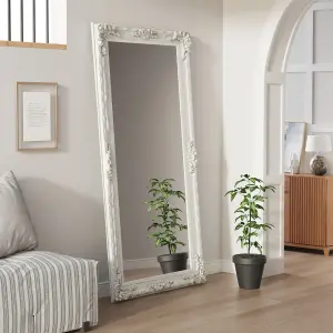 White Oversize Retro Rectangular Full Length Mirror