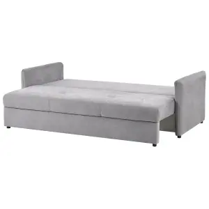 Beliani Traditional Sofa Bed HOLSEN Grey Fabric