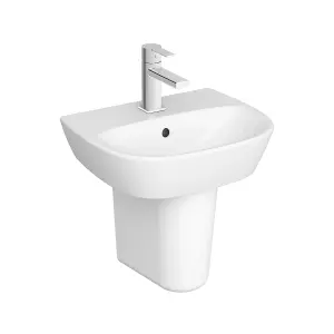 UK Bathrooms essentials VitrA Zentrum 45 cm basin and semi pedetal