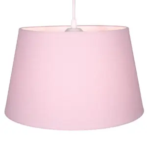 Traditional Linen Fabric Drum Shade for Pendant & Lampshade Pink / 19cm H x 30cm W x 30cm D