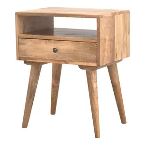 Emme 1 Drawer Solid Wood Bedside Table