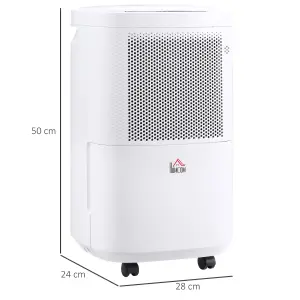 HOMCOM 10L/Day 2.2L WiFi Smart Dehumidifier, Portable Quiet Air Dehumidifier