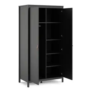 Barcelona Wardrobe with 2 doors in Matt Black