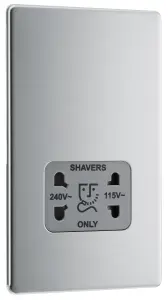 GoodHome Double Flat Screwless Shaver socket