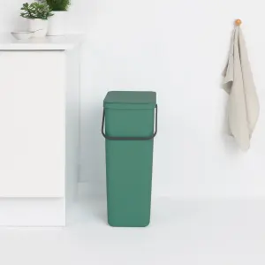 Brabantia Sort & Go Tall Fir Green Plastic Recycling bin - 40L Freestanding