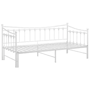 Berkfield Pull-out Sofa Bed Frame White Metal 90x200 cm