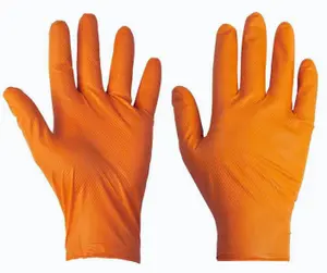 Pro Orange Diamond Grip Nitrile Gloves (100) X Large