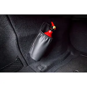 Fire Extinguisher Holder Only Universal Car Fire Extinguisher Cover Bag, Faux Leather, Easy Install with Hook & Loop Self Fastener