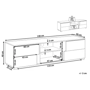 Beliani Industrial TV Stand Light Wood STERLING