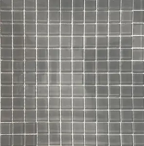 Plain Grey 300mm x 300mm Glass Mosaic Tile Sheet (Coverage of 0.09m2 Per Sheet)