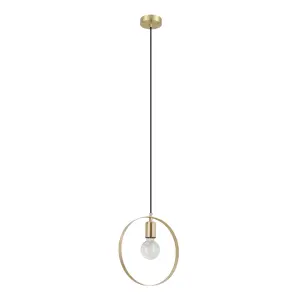 GoodHome Kaitains Matt Gold effect Pendant ceiling light, (Dia)280mm