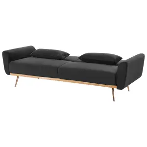 3 Seater Sofa EINA Black Velvet