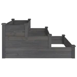 Berkfield Garden Raised Bed Grey 120x120x56 cm Solid Wood Fir