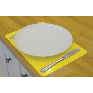 Yellow Silicone Anti Slip Table Mat - 250 x 180mm - Dishwasher Safe Dining Mat