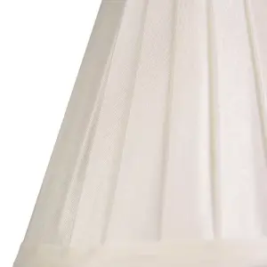 Traditional Classic Cream Faux Silk Pleated Inner Lined Lamp Shade - 8