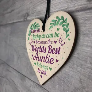 Red Ocean Birthday Gifts For Auntie THANK YOU Wooden Heart Plaque Shabby Chic Xmas Gifts For Her Sign