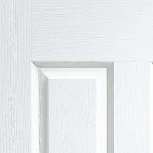 Smooth 4 panel Frosted Glazed White Woodgrain effect Internal Door, (H)1981mm (W)762mm (T)35mm