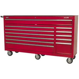 12 Drawer RED Portable Tool Chest Mobile Storage Box - 1680x465x1005mm