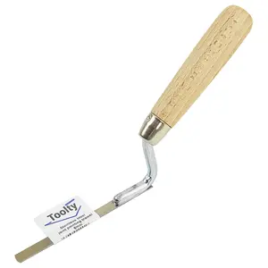 Toolty Tuck Pointing Jointing Finger Trowel with Wooden Handle 8mm Stainless Steel DIY