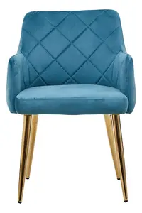 Light Blue Velvet Angular Dining Chair, Gold Finish Accent Chair,Decorative Chair,Kitchen Chair,Patio Chair