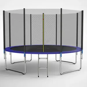 Galactica Trampoline Set 12 FT Round Outdoor Safety Net Enclosure Ladder