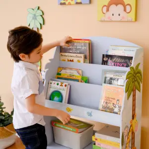 Teamson Kids - Sunny Safari 3-tier Kids Large Display Bookshelf