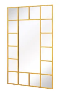 MirrorOutlet Decorative Fenestra - Gold Modern Wall and Leaner Mirror 71" X 43" (180 x 110CM)