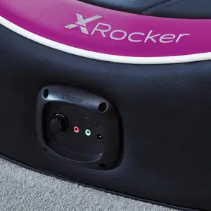 X Rocker Ergonomic Faux Leather Rocker Game Chair with Built-in Speakers Purple/Grey