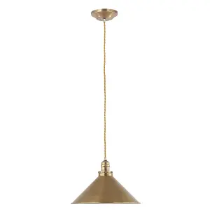 Elstead Provence 1 Light Dome Ceiling Pendant Aged Brass, E27