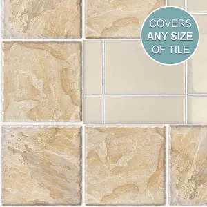 Stick and Go Self Adhesive Stick On Tiles Desert Stone 6" x 6" Box of 8 Apply over any tile, or directly on to the wall