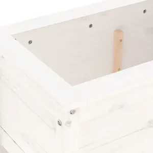 Berkfield Garden Planter White 82.5x40x39 cm Solid Wood Pine