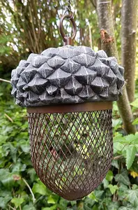 Acorn Bird Feeder Hanging with Mesh for Peanuts or Seeds