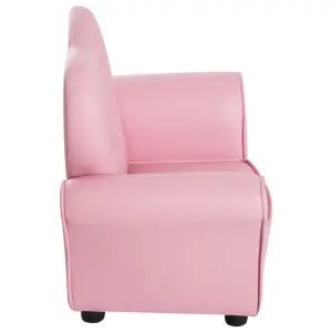 HOMCOM Kids Mini Sofa Children Armchair Seating Chair Girl Princess Sponge PVC