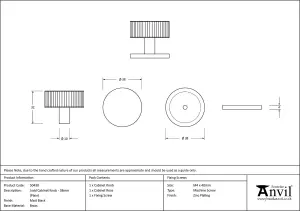 From The Anvil Matt Black Judd Cabinet Knob - 38mm (Plain)