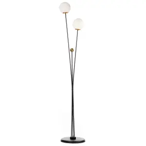 Luminosa Billo Multi Arm Floor Lamp Black, Brass