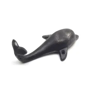 Oakcrafts - Antique Cast Iron Dolphin Shaped Decorative Wall Hook