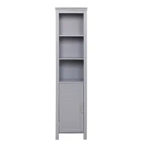 Grey Storage Bathroom Tall Cabinet with Blind Door 161.5cm H x 40cm W x 30cm D