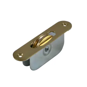 1 3/4 Inch Radius End Sash Pulley - Polished Brass