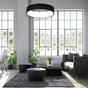 Milagro Ohio Stunning Matt Black LED Pendant Lamp 24W(122W)  45CM Diameter Height Adjustable